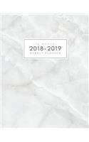 16 Month Weekly Planner 2018-2019: Daily and Monthly Academic Yearly Schedule Journal Agenda (September 2018 - December 2019) Simple White Marble