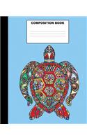 Turtle Composition Book: Turtle Composition Notebook. 132 Pages Wide Ruled 7.5x9.25". Turtle Notebook