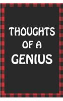 Thoughts of a Genius: Sarcastic Adult Humor Blank Lined Notebook