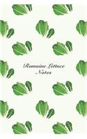 Romaine Lettuce Notes: 6"x9" Unruled Blank Notebook Watercolor Texture Design Vegetable Food Ingredient Pattern Cover. Matte Softcover Note Book Journal