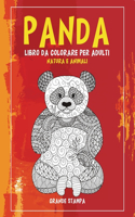 Libro da colorare per adulti - Grande stampa - Natura e Animali - Panda