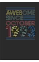 Awesome Since October 1993: Graph Paper Notebook - Happy Birthday Gift or Happy Anniversary Gift Idea