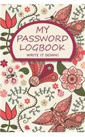 My Password Logbook Write It Down!