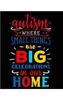 Autism Where Small Things Are Big Celebrations in Our Home: Autism Planner Journal - A 24-Week Planner Workbook for Parents and Teachers to Keep Track of Educational Goals, Therapy Goals, Appointments, and Ac