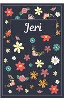 Jeri: Lined Writing Notebook with Personalized Name 120 Pages 6x9 Flowers