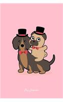 Pug Journal: Dot Grid Journal - Pug With Dachshund Cute Animal Gift Idea - Pink Dotted Diary, Planner, Gratitude, Writing, Travel, Goal, Bullet Notebook - 6x9 12