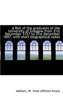 A Roll of the Graduates of the University of Glasgow
