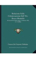 Relazione Sulla Colonizzazione Dell' Ex-Bosco Montello