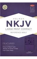 NKJV Large Print Compact Reference Bible, Purple LeatherTouch