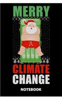 Merry Climate Change Notebook: 100 Graph Ruled Pages - 6x9 Inches - Graph Paper - Quad Ruled - Sketchbook - Diary - Journal - Men And Women - Christmas Or Birthday Gift For Him An