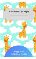 Cute Giraffe Theme Wide Ruled Line Paper