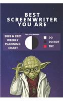 2020 & 2021 Two-Year Weekly Planner For Screenwriter Gift - Funny Yoda Quote Appointment Book - Two Year Agenda Notebook: Star Wars Fan Daily Logbook - Month Calendar: 2 Years of Monthly Plans - Personal Day Log For Screenwriting Career Goal Setting