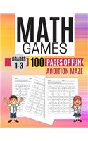 Math Games ADDITION MAZE 100 Pages of Fun Grades 1-3