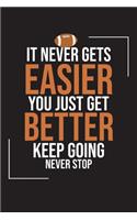 It Never gets easier, You just get better, Keep Going, Never Stop