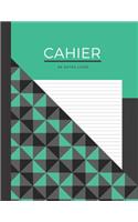 CAHIER de notes ligné: format A4 - 110 pages - cahier de note vert et noir