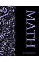 Math Graph Paper Notebook 1/2 inch squares 120 pages