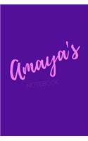 Amaya's Notebook: Amaya 6x9 personalized journal notebook. Attractive girly sassy modern stylish purple pink cover. Arty stylish pretty journal for girls.