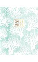 2018 - 2019 Weekly Planner: Beach Coral 16 Month Agenda Book Organizer