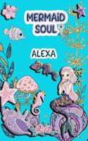 Mermaid Soul Alexa: Wide Ruled Composition Book Diary Lined Journal