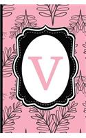 V: Pink & Black Monogram Notebook