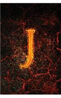 Monogram "J" Notebook: Blank Journal Diary Log(10 Monogram Fire 150 Lined)