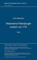 Weismanns Petersburger Lexikon von 1731