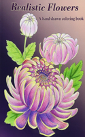 Realistic Flowers - A hand-drawn coloring book