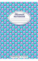 Mermaid Notebook 110 White Pages 6x9 inches