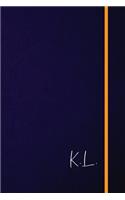 K.L.: Classic Monogram Lined Notebook Personalized With Two Initials - Matte Softcover Professional Style Paperback Journal Perfect Gift for Men and Women