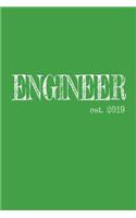 Engineer est. 2019: 6x9 graphpaper 5x5 Journal Graduation Gift for College or University Graduate 100 Pages for college, high school or students