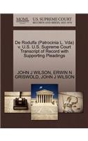 de Rodulfa (Patrocinia L. Vda) V. U.S. U.S. Supreme Court Transcript of Record with Supporting Pleadings