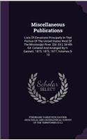 Miscellaneous Publications