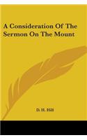 Consideration Of The Sermon On The Mount