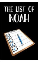 The List of Noah: Blank Lined Journal