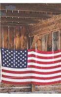 American Flag in the Barn: 150 page lined 6? x 9? notebook/diary/journal