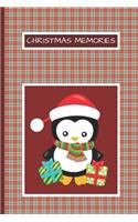 Christmas Memories: Journal For Christmas, Notebook For Adults, Teens, Children/Kids - Plaid Red Design, Reindeer - 120 Lined Pages - 6 x 9 - Penguin Design (Compositio