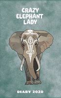 Diary 2020: Crazy Elephant Lady Monthly Week to View Planner
