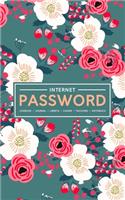 Internet Password Logbook - Journal - Libreta - Cahier - Taccuino - Notizbuch: 100 Page Password Book to Track & Organize Your Computer Logins, Internet Addresses & Usernames: Pink & White Flowers on Green 172-1