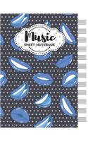Music Sheet Notebook: Blank Staff Manuscript Paper with Unique Lips Themed Cover Design