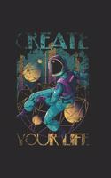 Art Sketchbook: Astronaut Graph Paper Dairy Journal 6x9 inches with 120 Blank Pages Digital Art Cover
