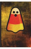Candy Corn Ghost: 6 X 9 128 Pages: Cute Candy Corn Ghost Halloween Design on Soft Matte Cover Notebook, Diary, Composition Book for Trick or Treaters