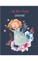 My Kid's Prayer Journal: 100 Days to Prayer, Praise and Thanks Christian Daily Bible Prayer Notes Cute Angle Water Color Cover ( Large Size 8.5x11)(Volume 1)