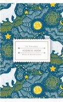 4 an Everyday Address Book: Polar Bear in Galaxy Best Address Book with Tabs: Address, Phone, Email, Emergency Contact, Birthday (Pocket Size)