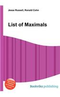 List of Maximals
