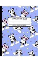Composition Book Cute Panda Graph Paper 5x5