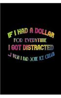 If i had a dollar for everytime i got distracted i wish i had some ice cream: Notebook - Journal - Diary - 110 Lined pages