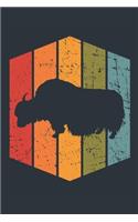 Retro Yak Notebook - Gift for Yak Lovers - Vintage Yak Journal - Yak Diary for Boys and Girls
