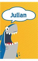 Julian: Great White Shark Blank Comic Book Notebook Journal Book 120 Pages 6x9