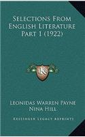 Selections From English Literature Part 1 (1922)