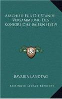 Abschied Fur Die Stande-Versammlung Des Konigreichs Baiern (1819)
